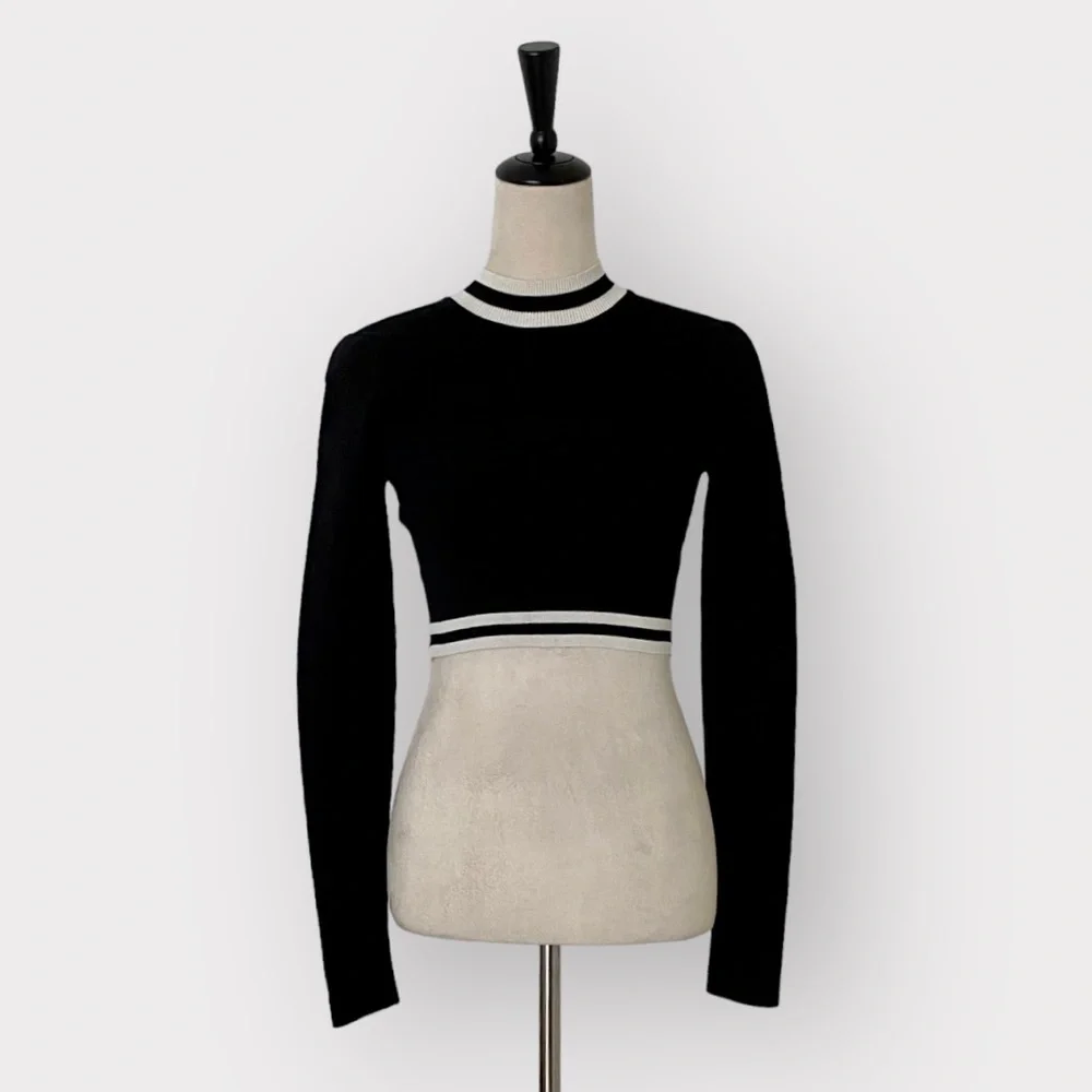 Superdown Janelle Striped Crop Top Black White - Picture 5 of 10